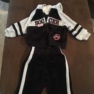 Soccer star velour baby tracksuit
